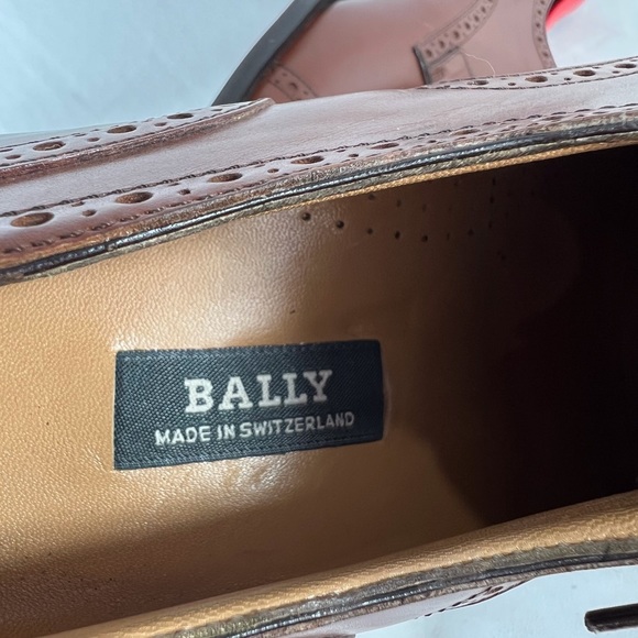 BALLY Brown Leather Derby Semi Brogue Loafers Made in Switzerland Marked as 8US - Picture 8 of 13